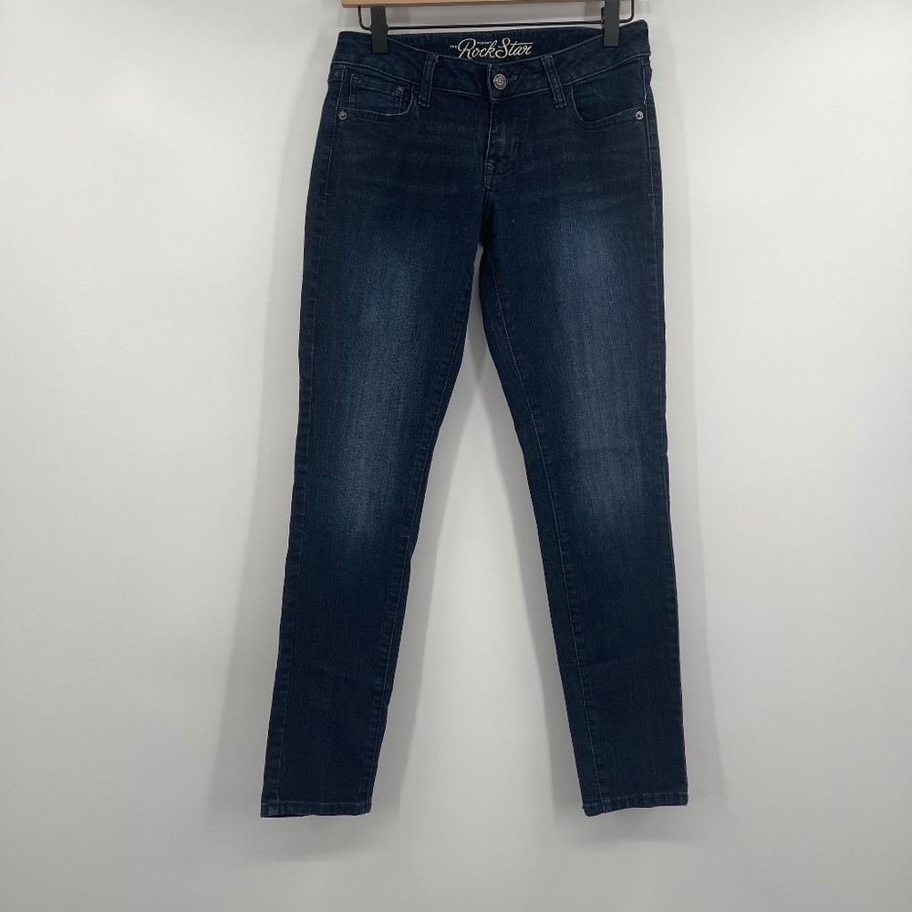 Old Navy The Rock Star Denim Jeans Womens 6R Low Rise Skinny Dark Wash Stretch